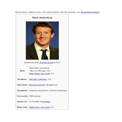 MARK ZUCKERBERG