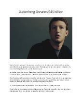 Zuckerberg donates 45 billion dollars!