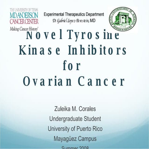 Novel Tyrosine Kinase Inhibitors for Ovarian Cancer