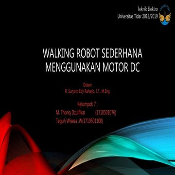 Rancang Walking Robot Dengan Motor DC