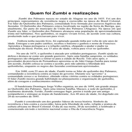 Zumbi dos palmares | DOCX