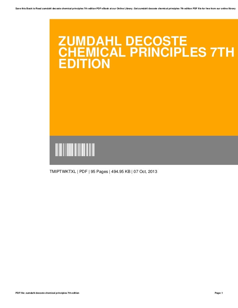 Zumdahl decostechemicalprinciples7thedition