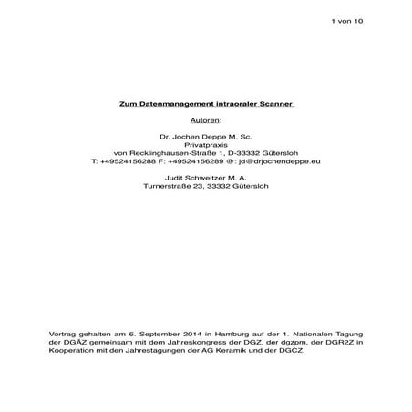 Dr. Jochen Deppe: Zum Datenmanagement intraoraler Scanner