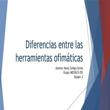 Diferencias entre las herramientas ofimáticas