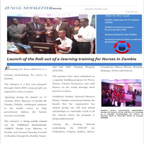 Zuno october 2016 e newsletter