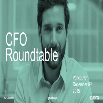 Zuora CFO Roundtable - Vancouver | Dec 9