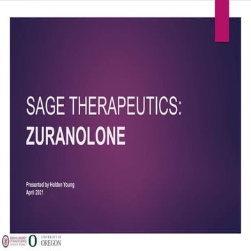 Zuranolone Presentation (Holden Young - Roseman University of Health Sciences)