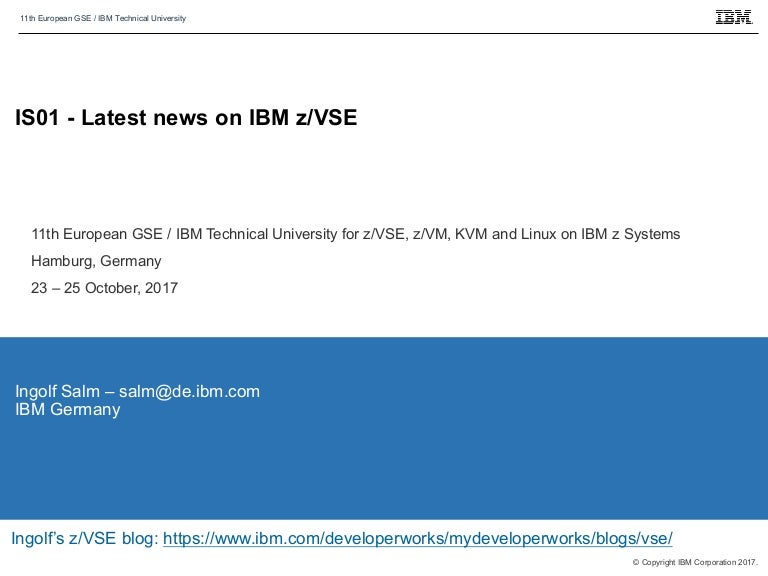 Latest news on IBM z/VSE