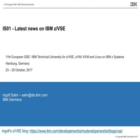 Latest news on IBM z/VSE