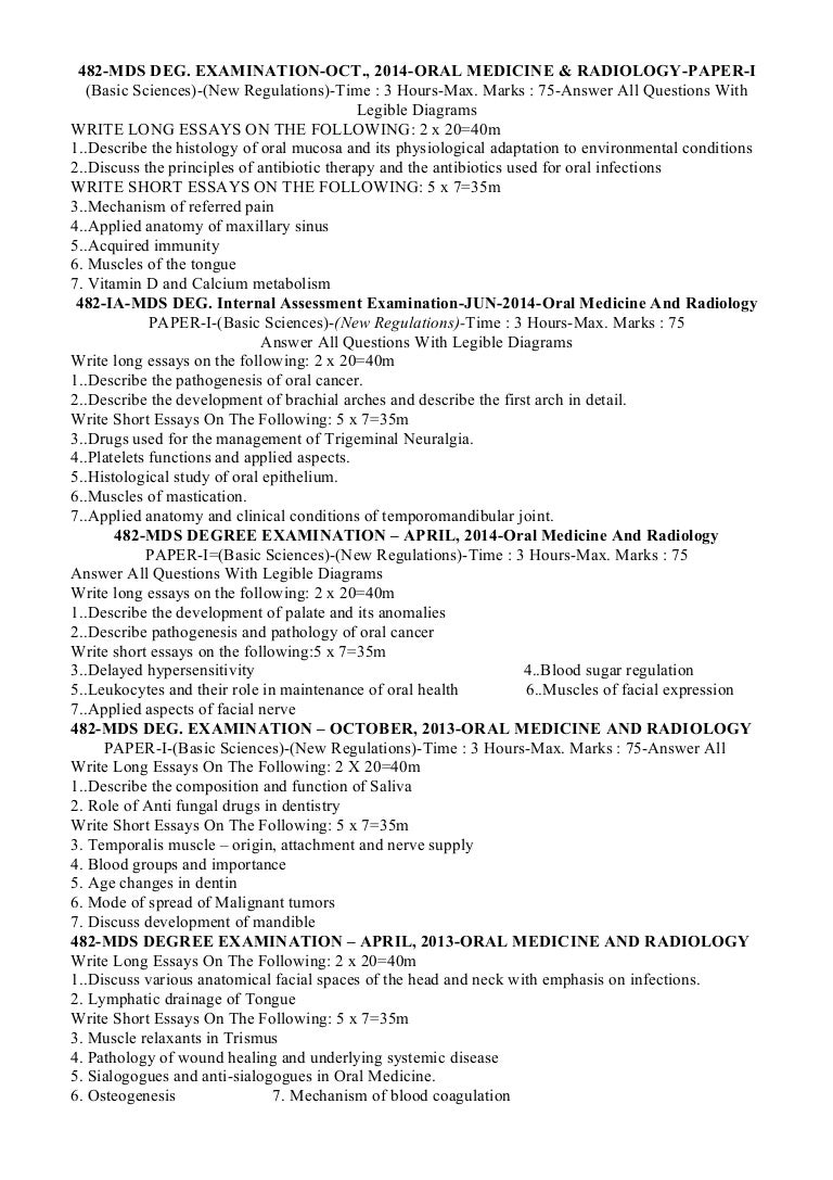 Dissertation in oral medicine and radiology