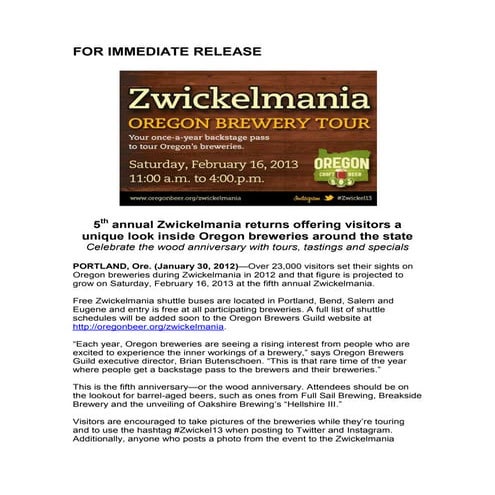 Zwickelmania 2013 release