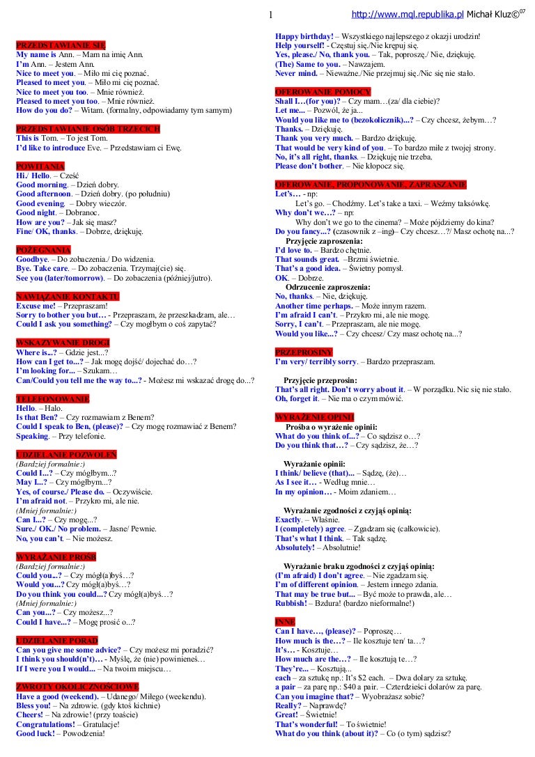 Zwroty po angielsku