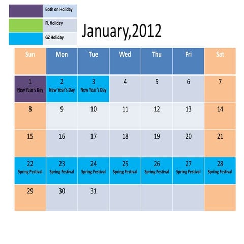 Zwsoft holiday schedule 2012
