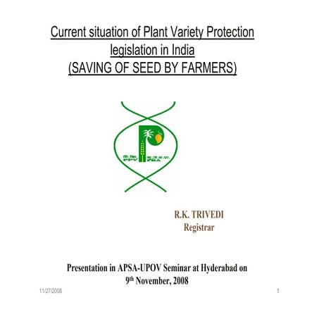 Saving of Seed by Farmers: Seed Protection