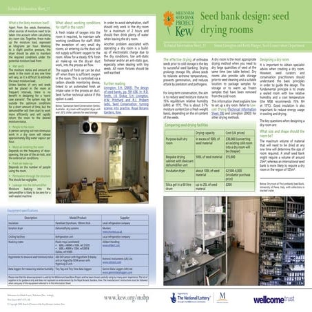 Seed Bank Design: Seed Drying Rooms