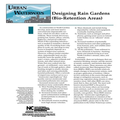 North Carolina: Designing Rain Gardens - Bio-Retention Areas