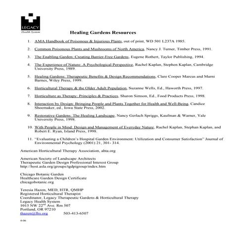 The Power of Healing Gardens | PDF