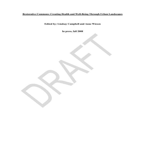 Restorative Commons: Creating Health and Well-Being Through Urban Landscapes