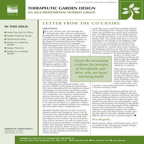 Therapeutic Garden Design