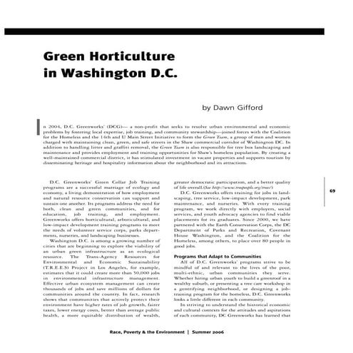 Green Horticulture in Washington D.C