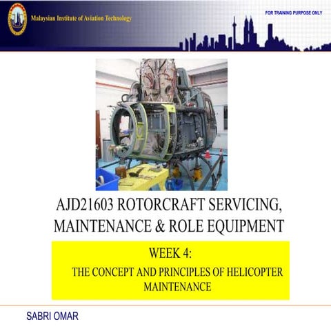 The concept and principles of helicopter maintenance
