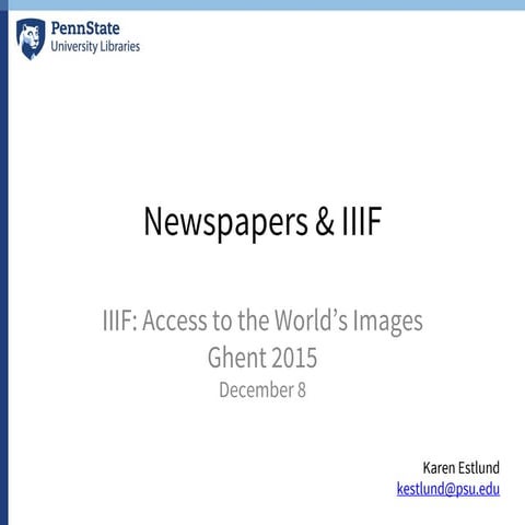 Newspapers and IIIF