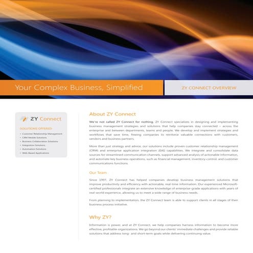 ZY Solutions Connects You to Cloud! 