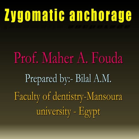 Zygomatic anchorage ( mini plates ) in orthodontic 